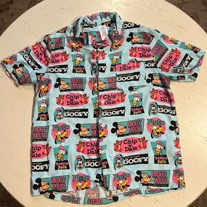 Disney button down shirt sleeve collared shirt